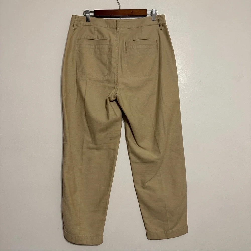 J. Crew Cotton Camp Pants Mid Rise Classic Fit Size 10 Light Khaki Tan
